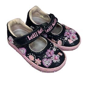 Lelli Kelly Toddler Shoes Mary Jane Black Sequin Beaded Size 21